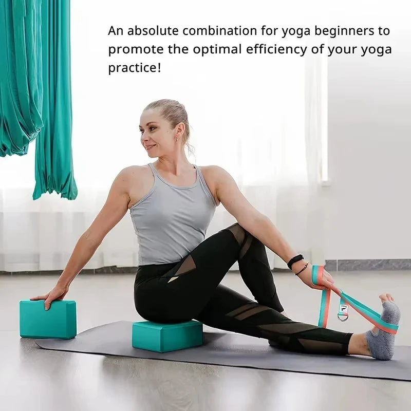 2Pcs High Density Yoga Foam Blocks Non-slip Solid Color Yoga Balance Fitness Dance Supplies For Yoga Pilates And Meditation