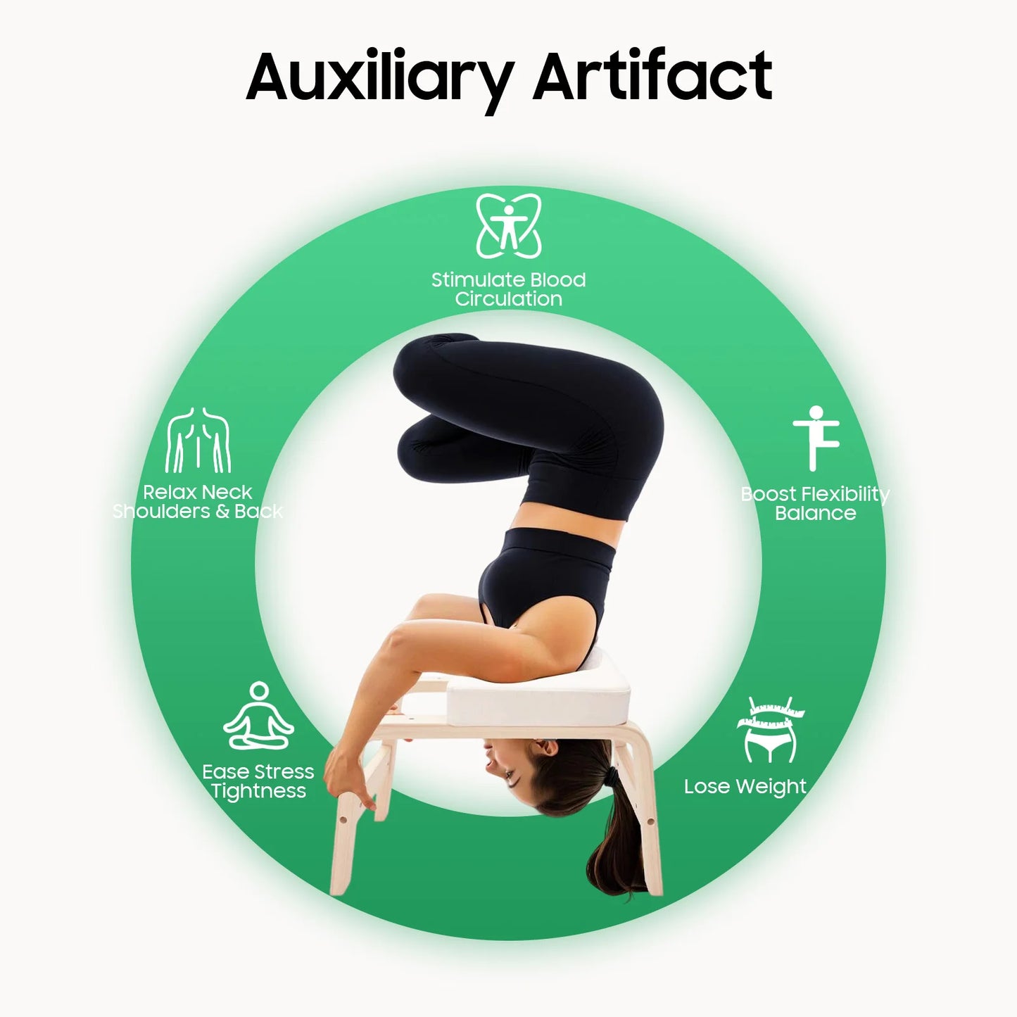 Yoga Headstand, Assistant Inversion Bench, Body Shaping Invert Stool, Chair Body Coordination for Gymnasts 64*36*40cm