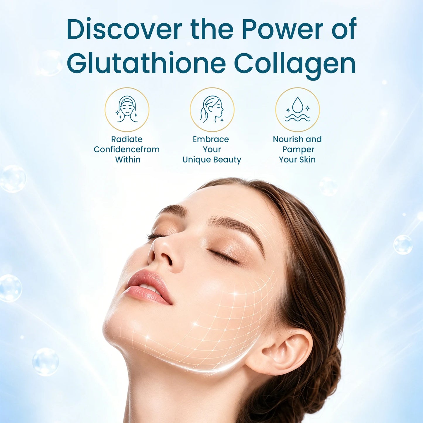 Vanayt Glutathione 1000mg Gummies Hydrolyzed Collagen Vitamin C 60Pcs Skin Health Liver Detox Immune Support Dietary Supplement