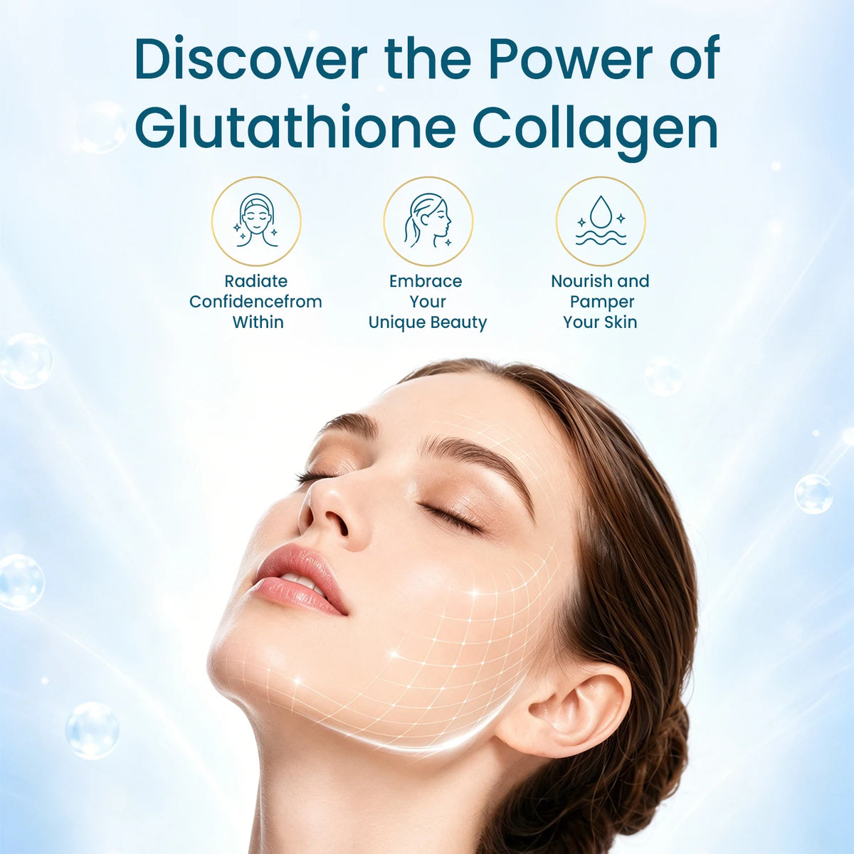 Vanayt Glutathione 1000mg Gummies Hydrolyzed Collagen Vitamin C 60Pcs Skin Health Liver Detox Immune Support Dietary Supplement
