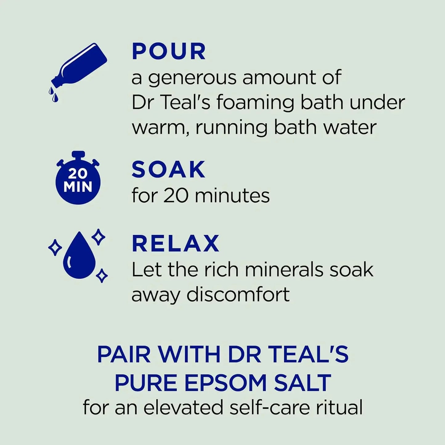 Foaming Bath with Pure Epsom Salt, Relax & Relief, Eucalyptus & Spearmint, 34 fl oz (Pack of 2)