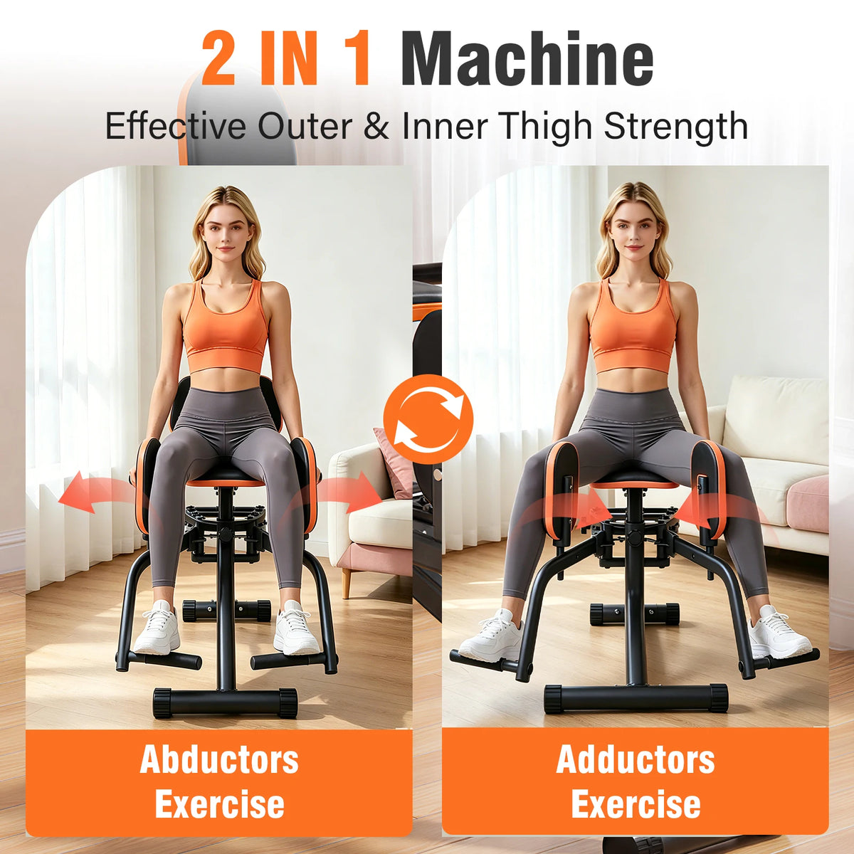 Foldable Home Hip Trainer Machine Dual-Motion Inner & Outer Thigh Sculptor, Unisex Home Gym Equipment for Home Workout