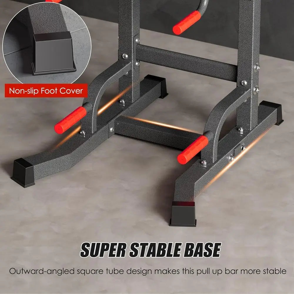 Power Tower Pull Up Bar Dip Station, All in One ree Standing Pull Up Bar or Home Gym with 7-Level Height Adjustable, Multi-uncti