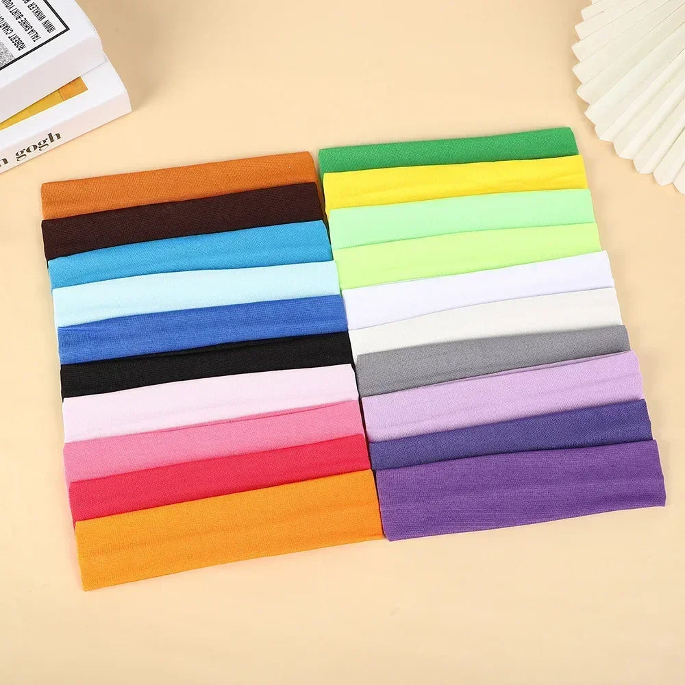 10 Pcs Elastic HairBand Fashion Headbands For Women Solid Color Sports Running Fitness Yoga Hair Bands Makeup Hair Accessories