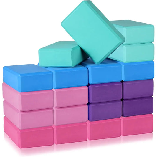 Honoson 20 Pcs Yoga Blocks Bulk 9''x6''x3'' High Density EVA Foam Blocks for Exercise Pilates Meditation