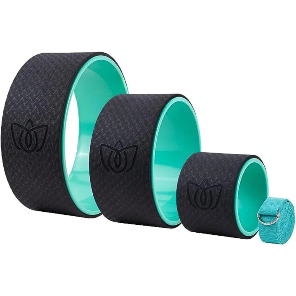 Florensi Yoga Wheel (3-Pack) - Back Stretcher and Back Roller for Back Pain, Yoga Roller for Muscle Relaxation