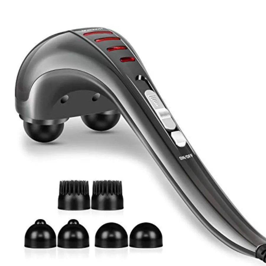 HANGSUN Handheld Neck Back Massager for Pain Relief Deep Tissue Electric Double Head Percussion Massage MG460 for Shoulder Leg