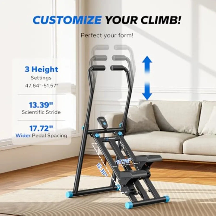Stair Stepper Pro-3-Level Resistance Stairmaster, Upgrade High-Efficiency Stairmaster for Home Gym Exercise, Compact Folding Ca