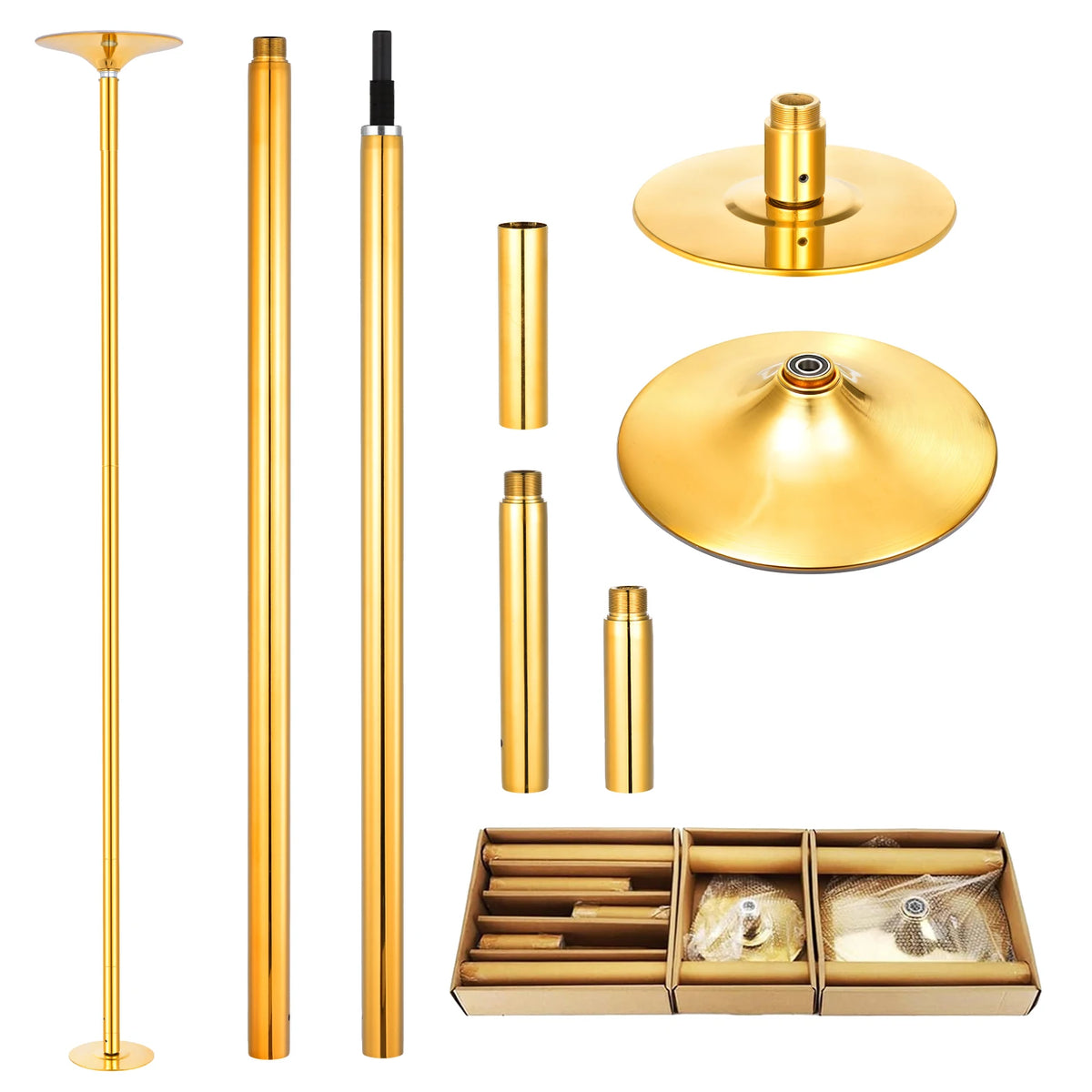 Heavy Duty 45mm Removable Dance Pole, Spinning and Static Portable Pole for Home, Professional Fitness Pole Kit with Anti-Slip Pressure Mount, Height Adjustable for 7.09-9.0 Ft Ceilings