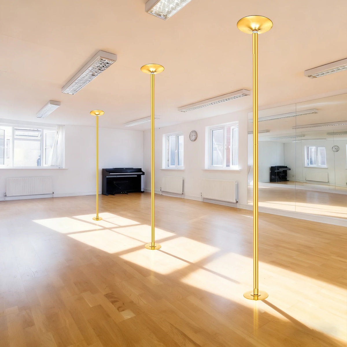 Heavy Duty 45mm Removable Dance Pole, Spinning and Static Portable Pole for Home, Professional Fitness Pole Kit with Anti-Slip Pressure Mount, Height Adjustable for 7.09-9.0 Ft Ceilings