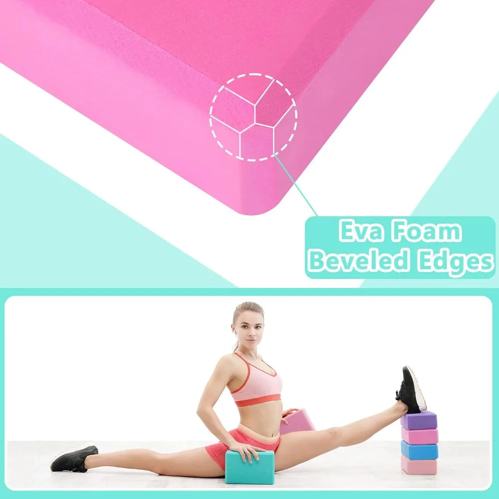 Honoson 20 Pcs Yoga Blocks Bulk 9''x6''x3'' High Density EVA Foam Blocks for Exercise Pilates Meditation