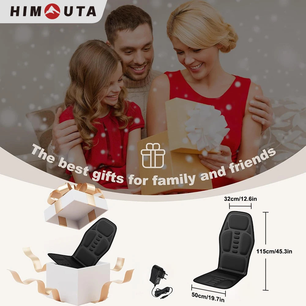 Electric Back Massager Full-Body Massage Chair Cushion Heated Vibrator Car Home Office Relaxation Lumbar Neck Mattress Chair Mat