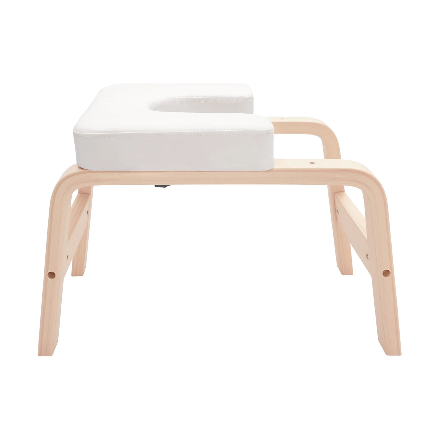 Solid Wood Yoga Headstand Bench with Detachable T-Block & Sponge Cushion for Home Gym Inversion Training & Flexibility Improvement