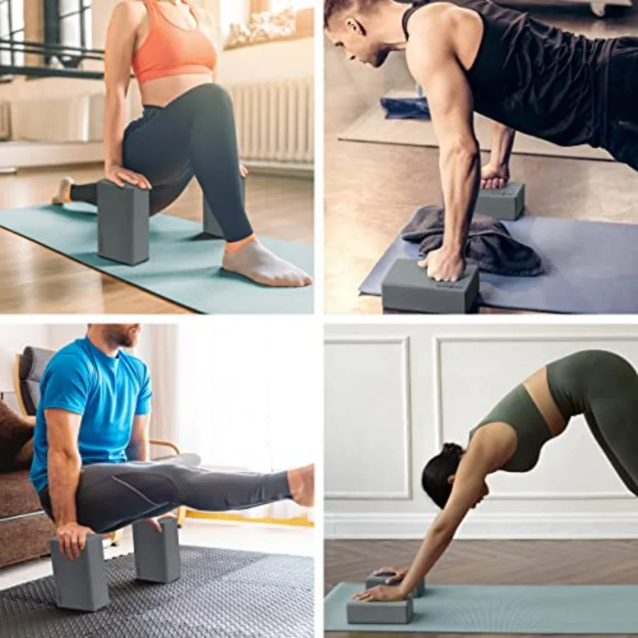 - Stretching and Exercise Foam Blocks, Yoga, Pilates Equipment for Home Workouts, Fitness Accessories for Home and Gym, Slip-Re