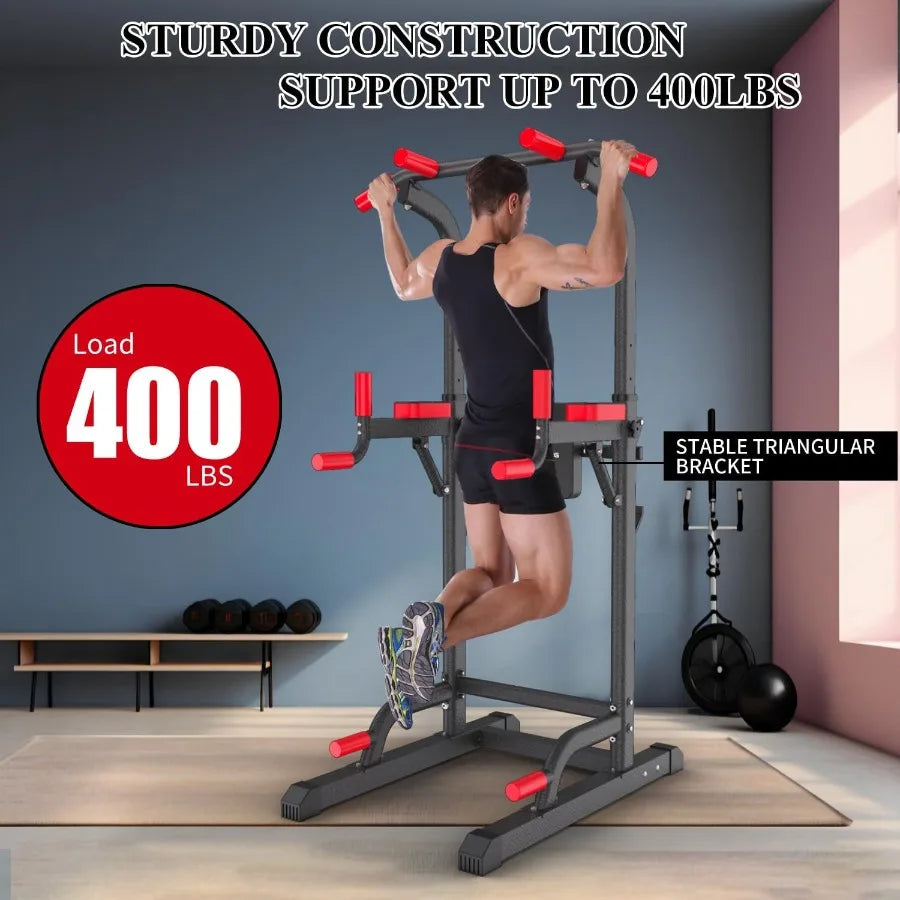 Power Tower Dip Station, Multi-Function Assistive Trainer Pull Up for Home Gym Muscle Building and Beginner Exercises,Load 450LB