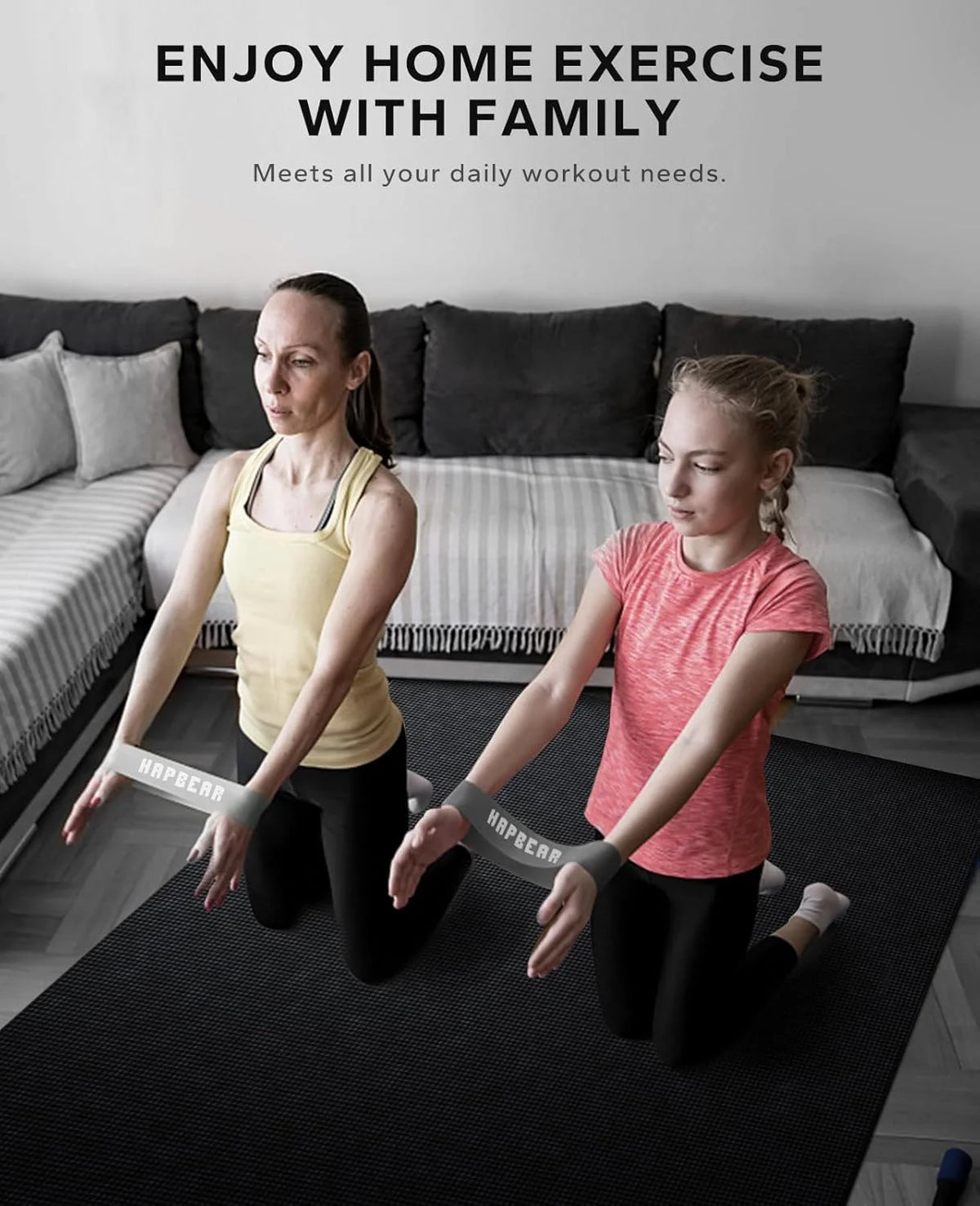 HAPBEAR Large Exercise Mat-7'x5'/6'x8'/6'x9'/6'x10'/6'x12'x8mm(1/3"),Non-Slip, Ultra Durable, Thick Workout Mat for Home Gym Flooring Cardio, Yoga for Fitness, High-Density, Shoes-Friendly