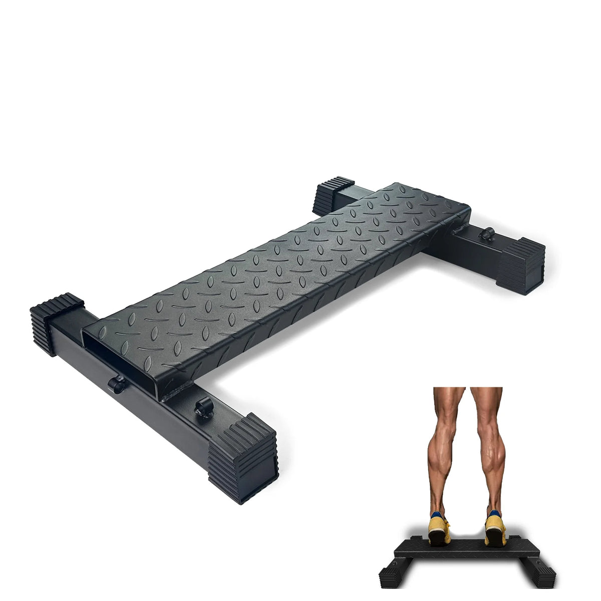 Multifunctional Steel Calf Raise Bar, Wide Standing Calf Raise Block for Calves Stretching, Foot Stretch Platform, Anti-Slip Squ