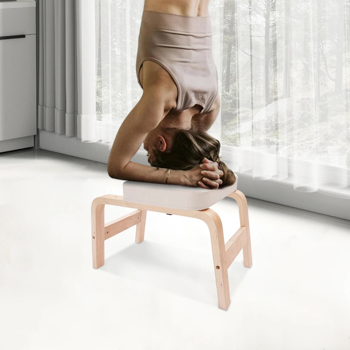 Yoga Headstand, Assistant Inversion Bench, Body Shaping Invert Stool, Chair Body Coordination for Gymnasts 64*36*40cm