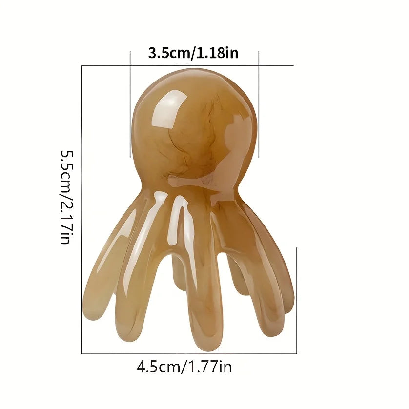 2 sets of handheld cute octopus wide toothed massage combs