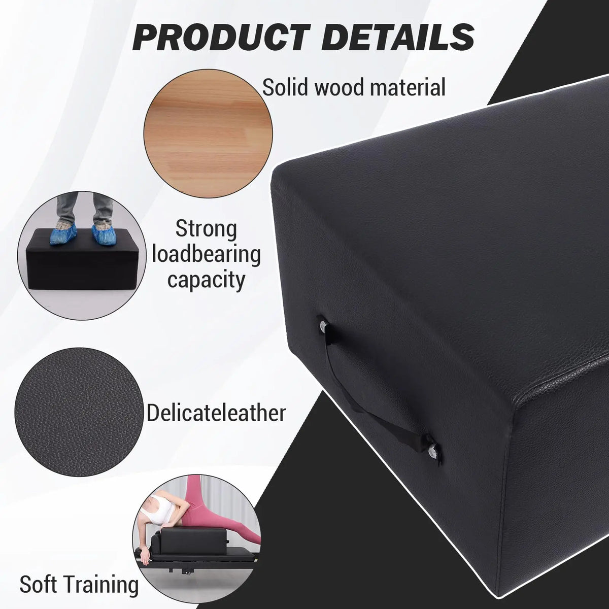 Portable Pilates Reformer Sitting Box,Pilates Sit Boxs for Home Workout, Pilates Exercise Accessories for Pilates Refomer/Board