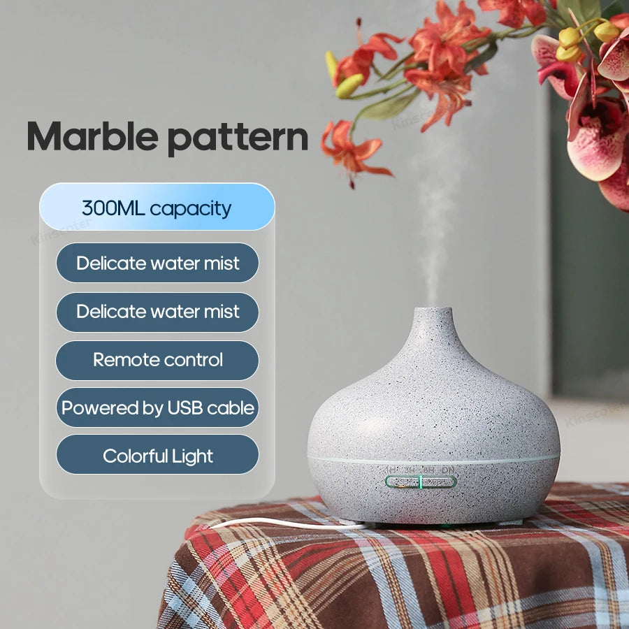 Wood Grain Aromatherapy Diffuser USB Humidifier Desktop Air Purifier Aroma Cool Mist Difusor/Essential oil set