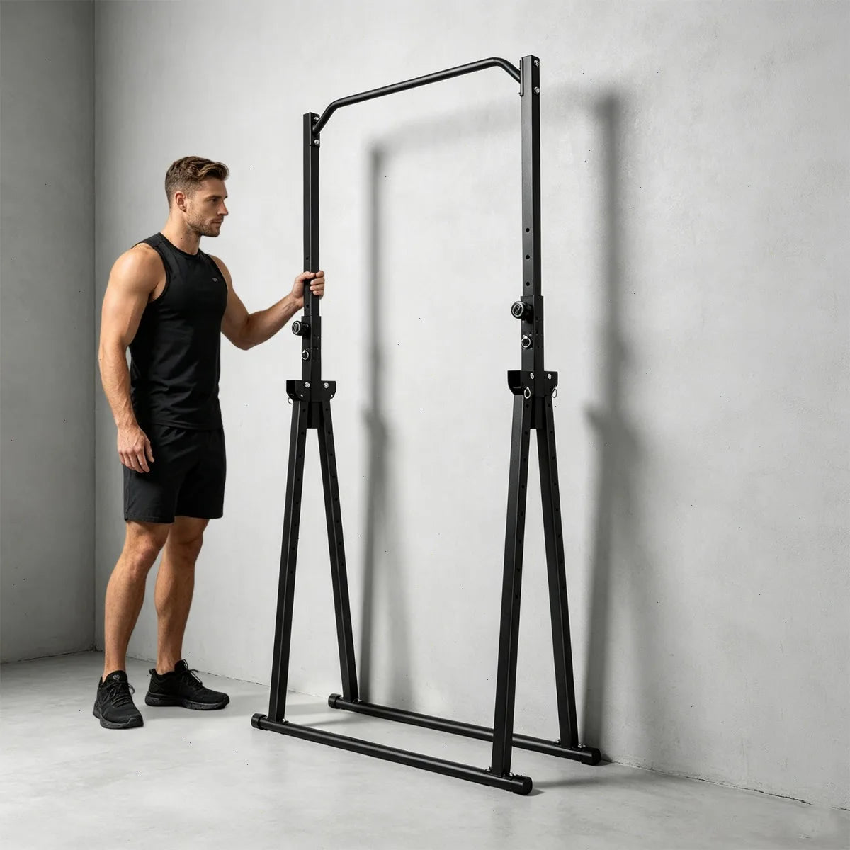 Pull-Up Bar, Single Bar, Gymnastics Practice Bar, Doorway Adjustable, Home Workout, Heavy Duty Steel, Strength Training, Detachable, Non-slip, 440Lbs Weight Capacity, Indoor Exercise for Arms Abs Back