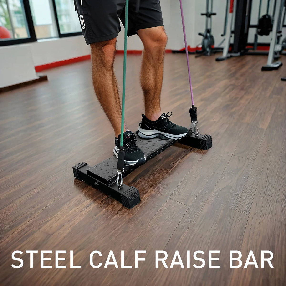 Multifunctional Steel Calf Raise Bar, Wide Standing Calf Raise Block for Calves Stretching, Foot Stretch Platform, Anti-Slip Squ
