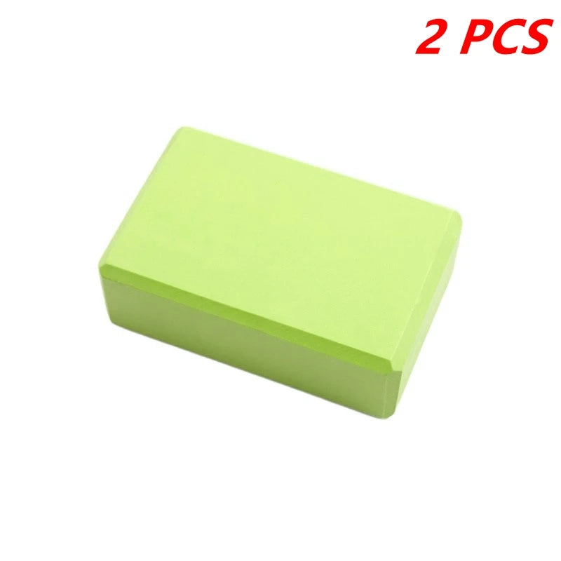 2Pcs High Density Yoga Foam Blocks Non-slip Solid Color Yoga Balance Fitness Dance Supplies For Yoga Pilates And Meditation