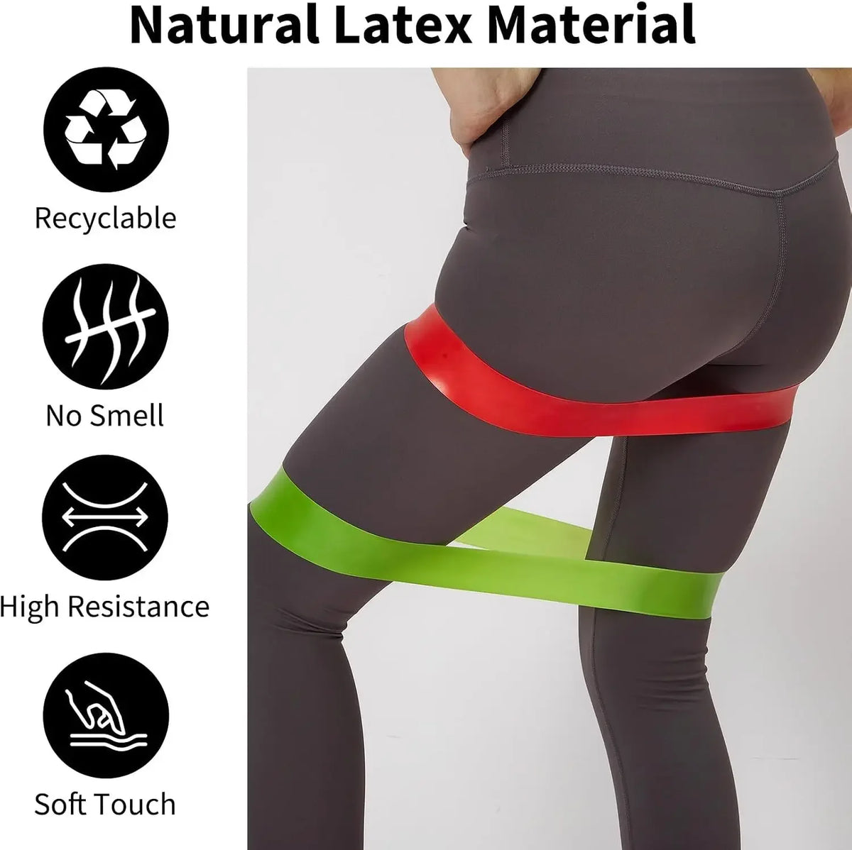 20 Count TPE Resistance Bands Fitness Set Elastic Exercise Loops for Strength Workout Muscle Stretching  Yoga Gym Equipment Elastic Rubber Loop