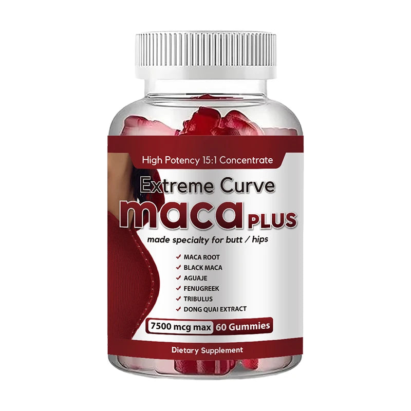 1 bottle black plus Maca gummies plump and lift your buttocks easily improving the appearance of your buttocks 7500mcg Maca Root Gummies