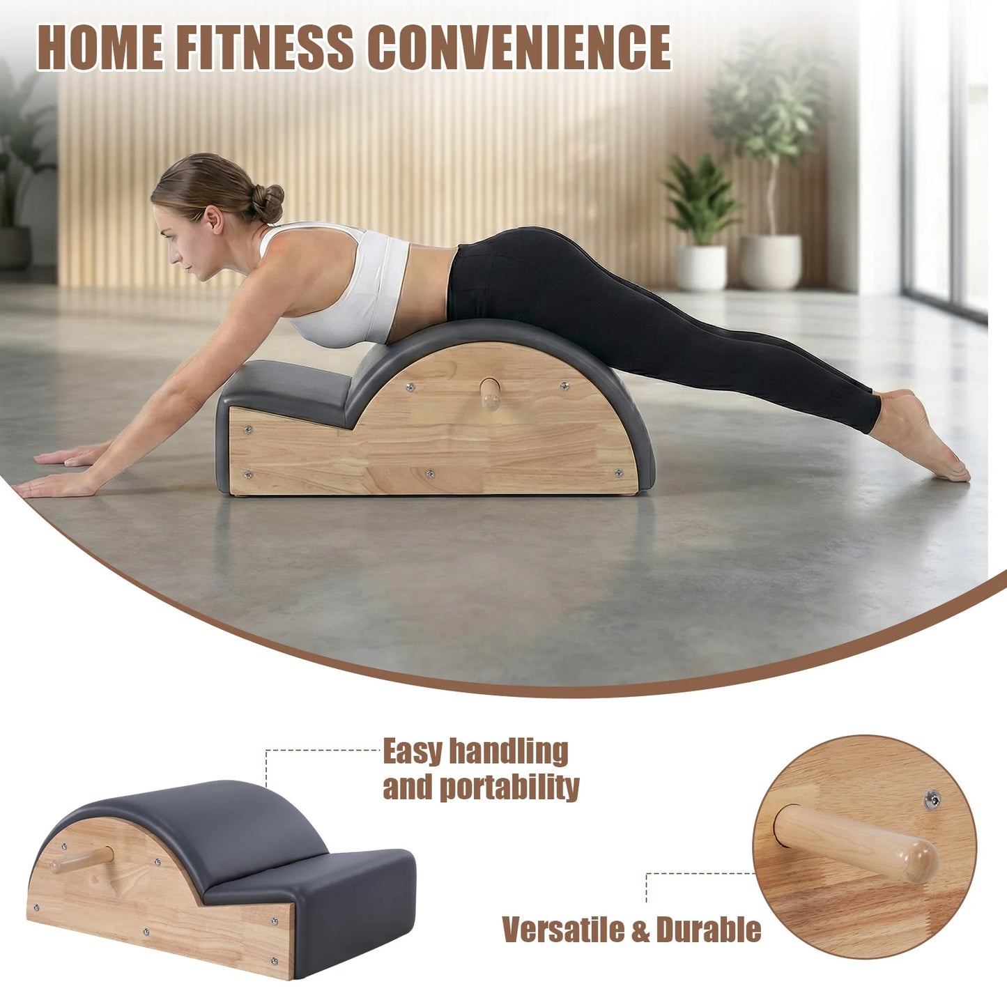Balanced Body Pilates Arc Pilates Reformer Machine Solid Wood for Balance Body Exercise Multifunctional for Back Flexibility