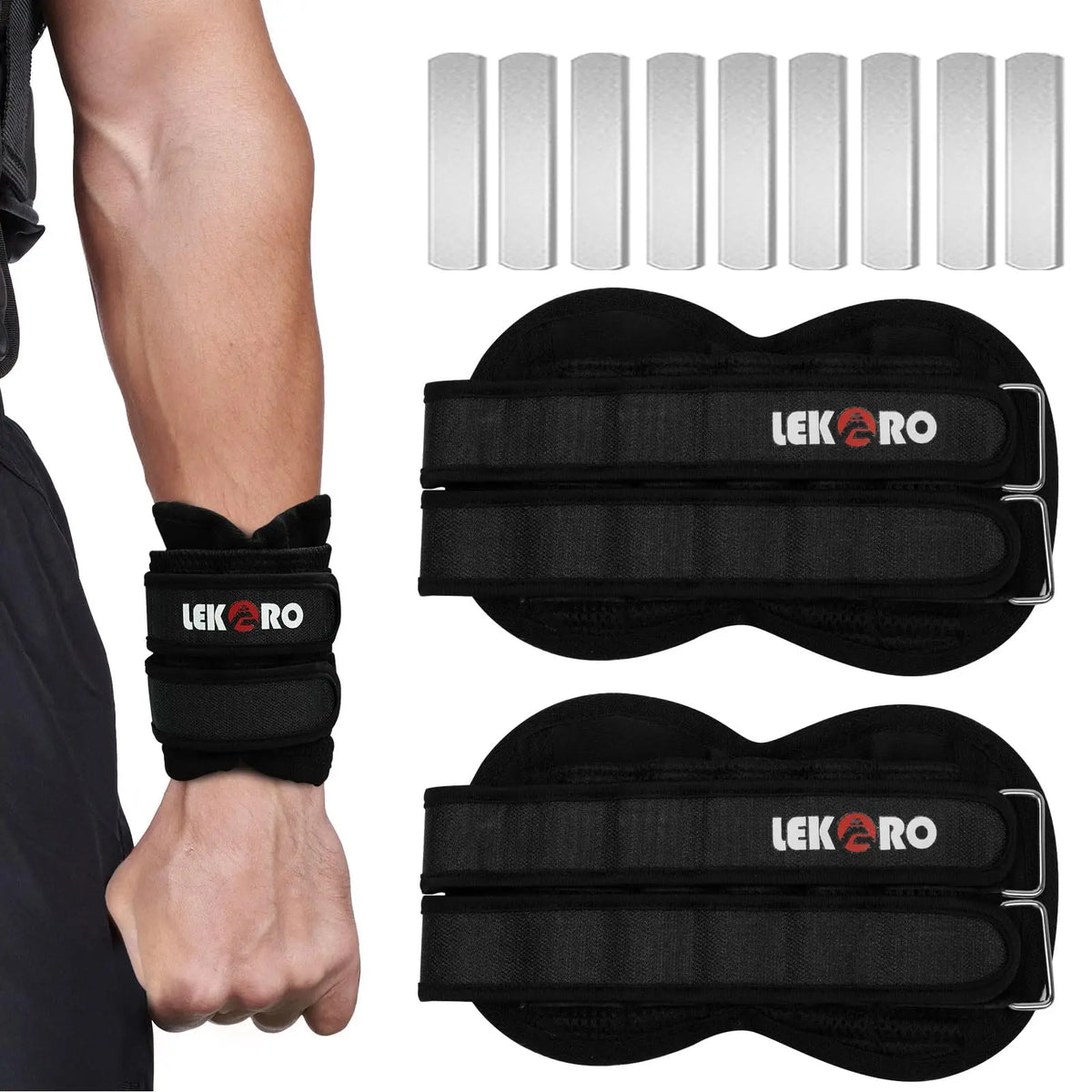 Adjustable Wrist Ankle Weights, Removable Arm and Leg Weights for Men and Women Fitness, Strength Training, Running, 1 to 2 Pack