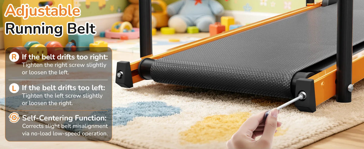 AKLUER Kids Walking Pad Treadmill - Non-Electric Indoor Exercise Equipment for Boys & Girls, Self-Propelled Fitness Toy with Front Padded Rails, Safe Active Play Gym for Home Use