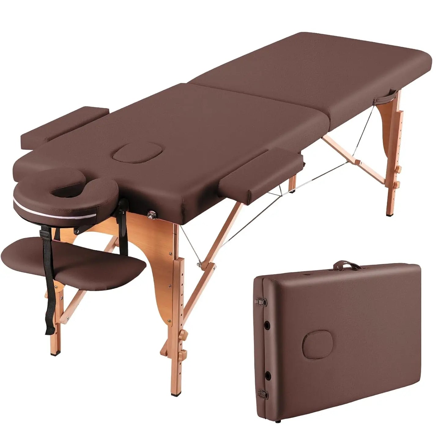 Massage Table Portable Wooden Lash Bed 24" Wide Massage Bed Foldable Beauty Spa Tattoo Face Cradle Adjustable, Customized