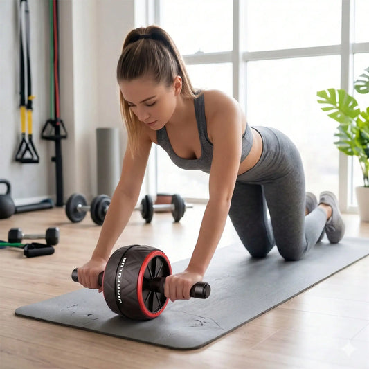 Ab Roller For Core & Chest Training - Home Fitness Equipment For Core Strength, Balance, And Workouts | Ab Wheel, Crunch Trainer, Abdominal Exerciser | Compact Fitness Gear For Strengthening Core & Arm Muscles