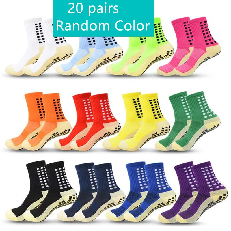 1/5/10/20 pair of football socks sports socks men's mid-calf socks silicone non-slip dot socks basketball yoga socks