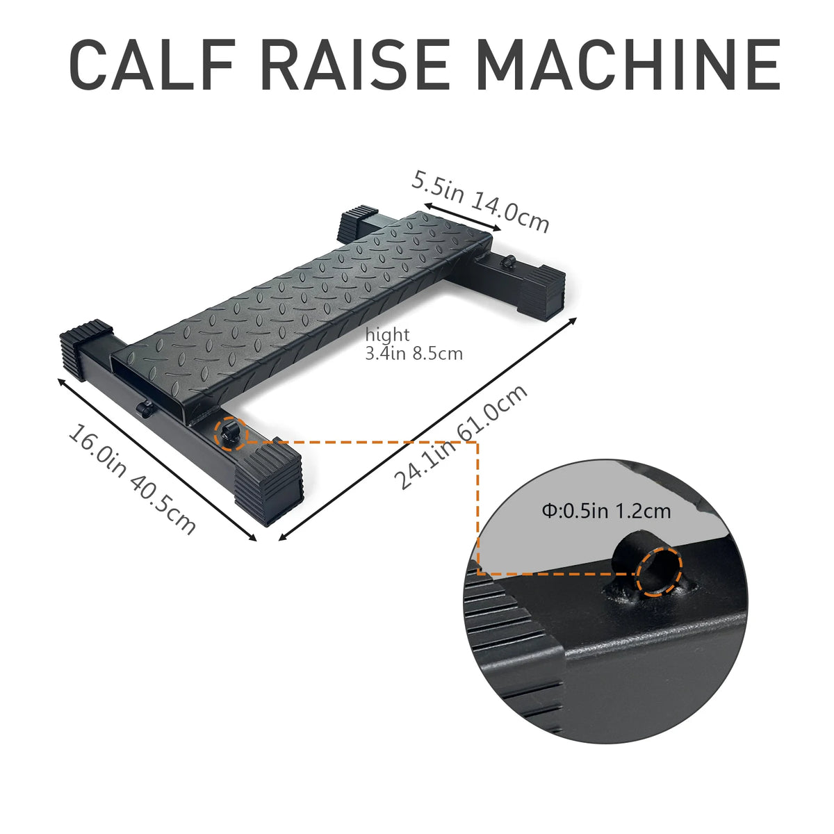 Multifunctional Steel Calf Raise Bar, Wide Standing Calf Raise Block for Calves Stretching, Foot Stretch Platform, Anti-Slip Squ