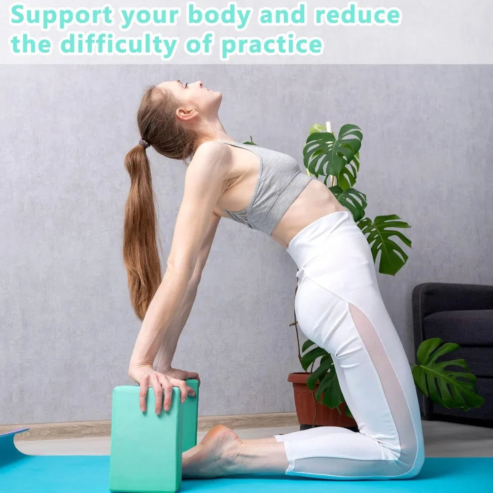 Honoson 20 Pcs Yoga Blocks Bulk 9''x6''x3'' High Density EVA Foam Blocks for Exercise Pilates Meditation