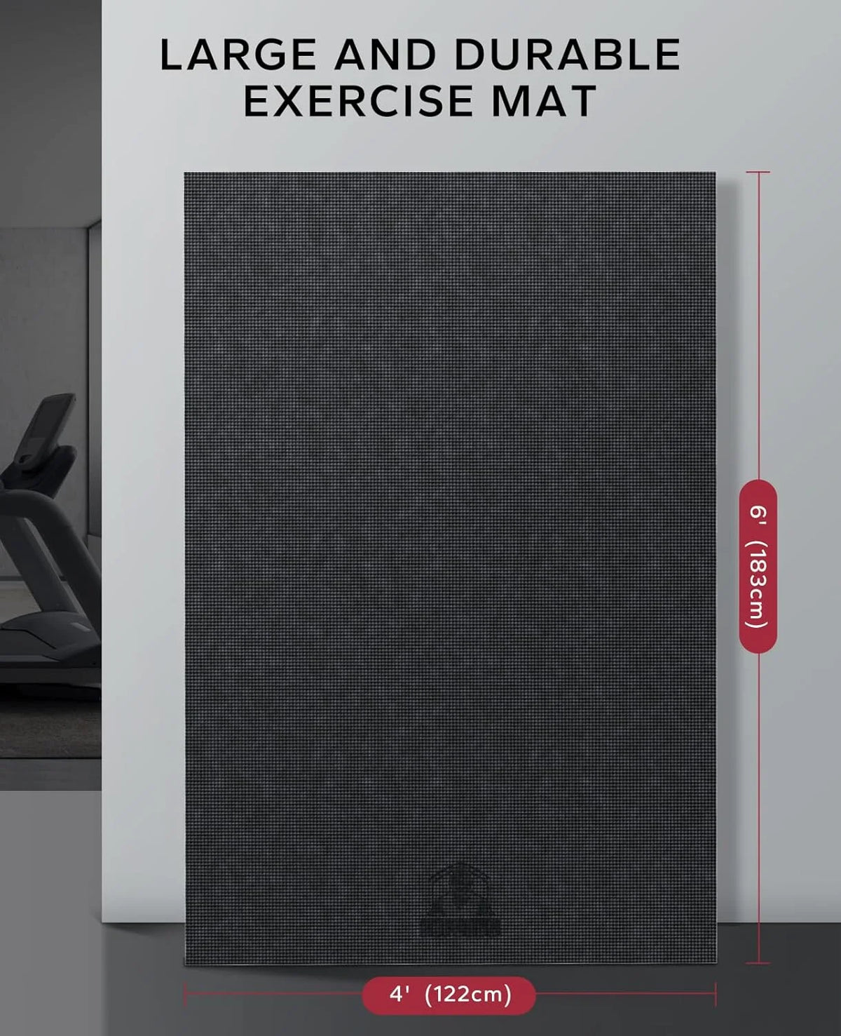 HAPBEAR Large Exercise Mat-7'x5'/6'x8'/6'x9'/6'x10'/6'x12'x8mm(1/3"),Non-Slip, Ultra Durable, Thick Workout Mat for Home Gym Flooring Cardio, Yoga for Fitness, High-Density, Shoes-Friendly