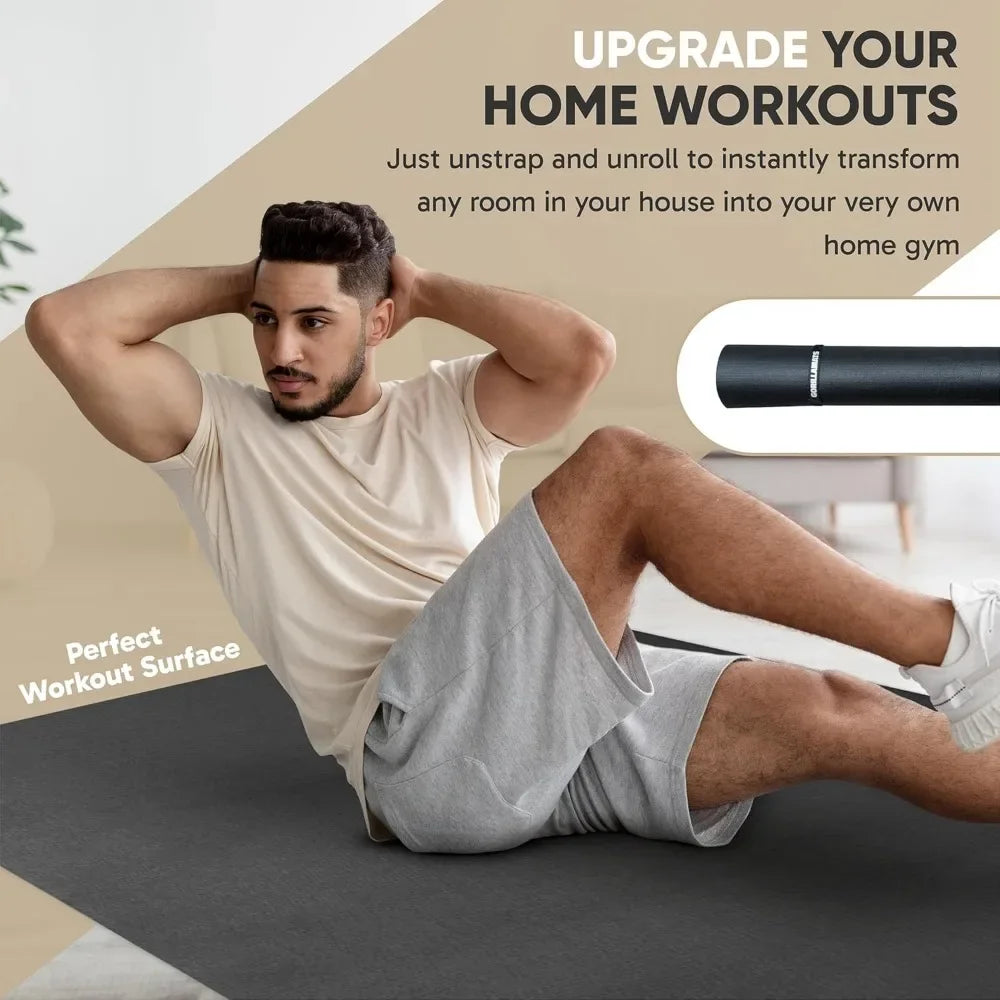Extra Large Exercise Mat 6x4 to 10x4 1 4 Inch Thick Non Slip Durable Home Gym Flooring Yoga Fitness Weight Lifting