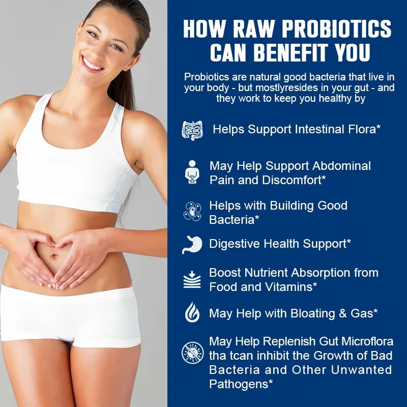 BEWORTHS High Absorption Probiotic Capsules Adults Digestive Health Supplement Promotes Promote Digestion Reduces Bloating