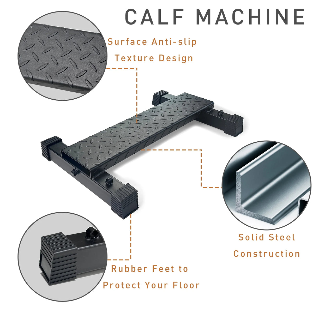 Multifunctional Steel Calf Raise Bar, Wide Standing Calf Raise Block for Calves Stretching, Foot Stretch Platform, Anti-Slip Squ