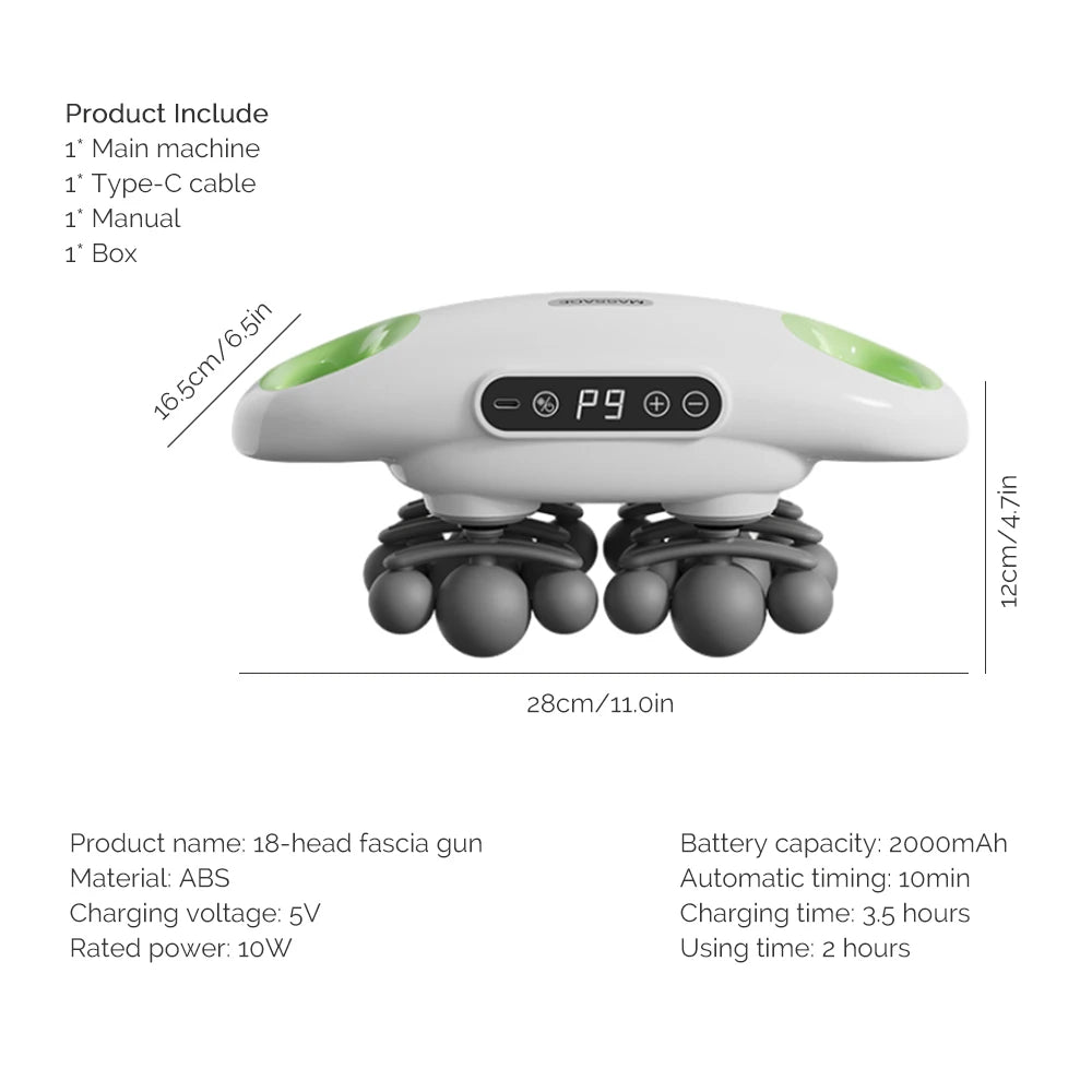 42 Heads Fascia Gun High-Frequency Vibration Deep Body Massage Device Back Waist Thigh Massager Neck Shoulder Muscle masajeador