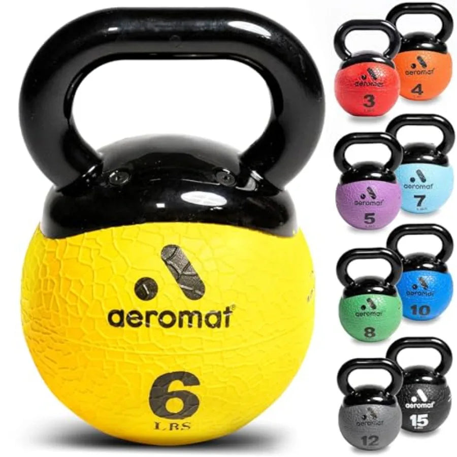 Elite Mini Kettlebell Medicine Ball 6 Diameter Weighted Exercise Ball for Training Color-Coded Kettlebell Weight