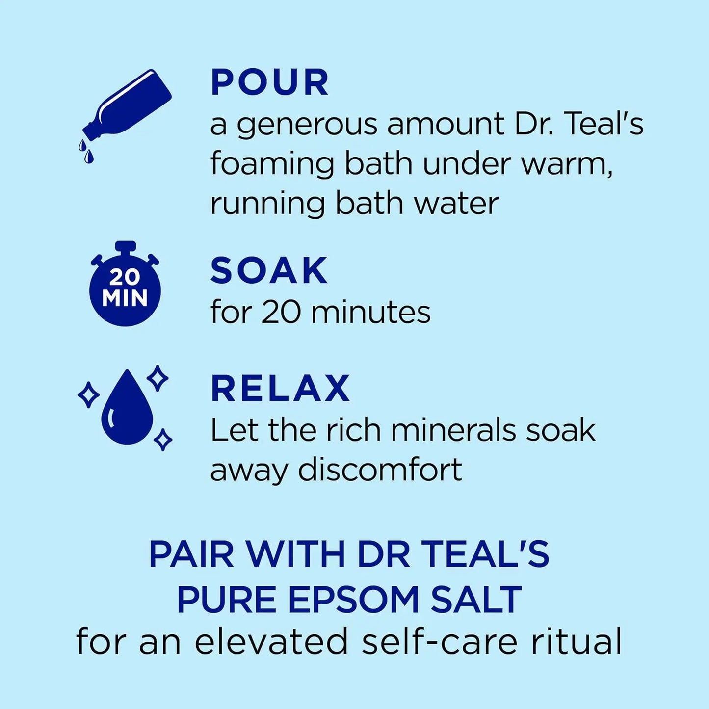 Foaming Bath with Pure Epsom Salt, Restorative Minerals & Essential Oils for Relaxing Bubble Bath, 62.5 fl oz