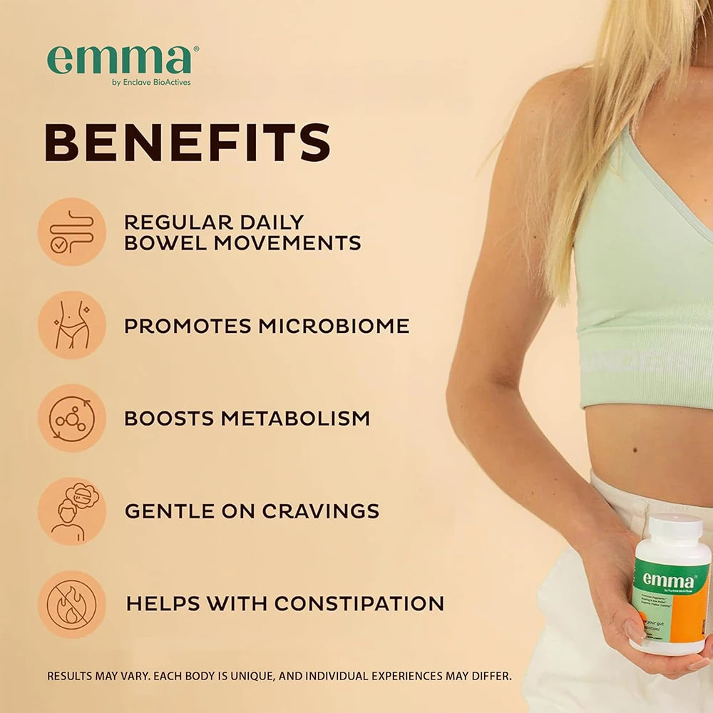 Emma Gut Health Relief Supplement for women and men, Gut and Digestive support capsules for constipation, bloating & gas relief