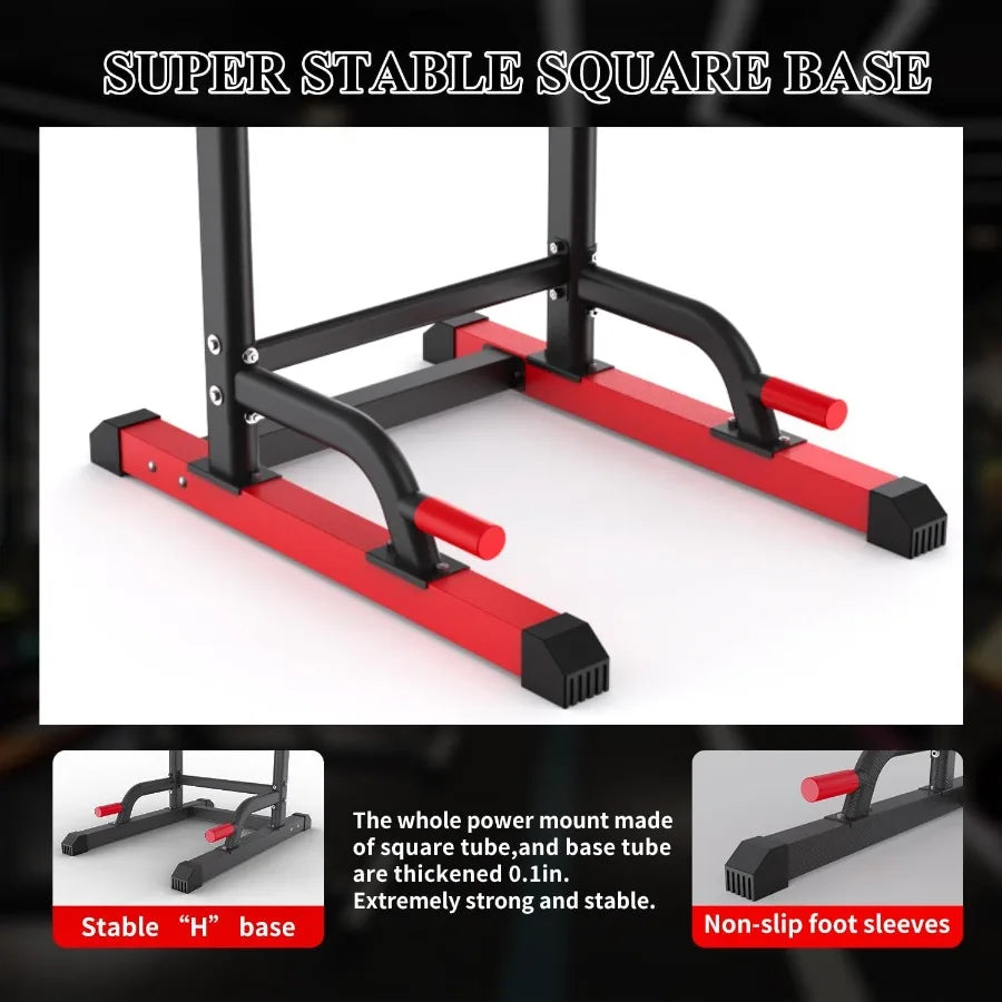Power Tower Dip Station, Multi-Function Assistive Trainer Pull Up for Home Gym Muscle Building and Beginner Exercises,Load 450LB