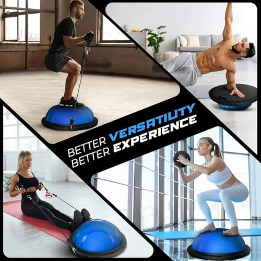 Half Ball Balance Trainer 880LBS for Pilates Home Gym Floor Exercises Full Body Workout Red High Stability Durable Material