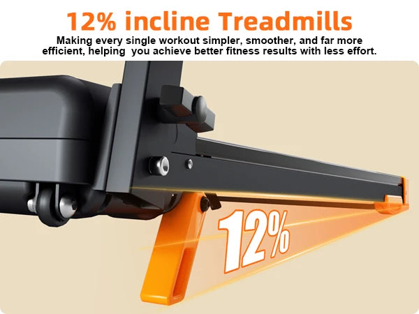 Quiet 3-in-1 Foldable Walking Pad Treadmill with 12% Incline for Home, 12 Preprogrammed HIIT Modes, Supports up to 300 LBS, Smart Treadmill Built with LED Display, Heart Rate Sensor, Bluetooth Speaker & App Connection