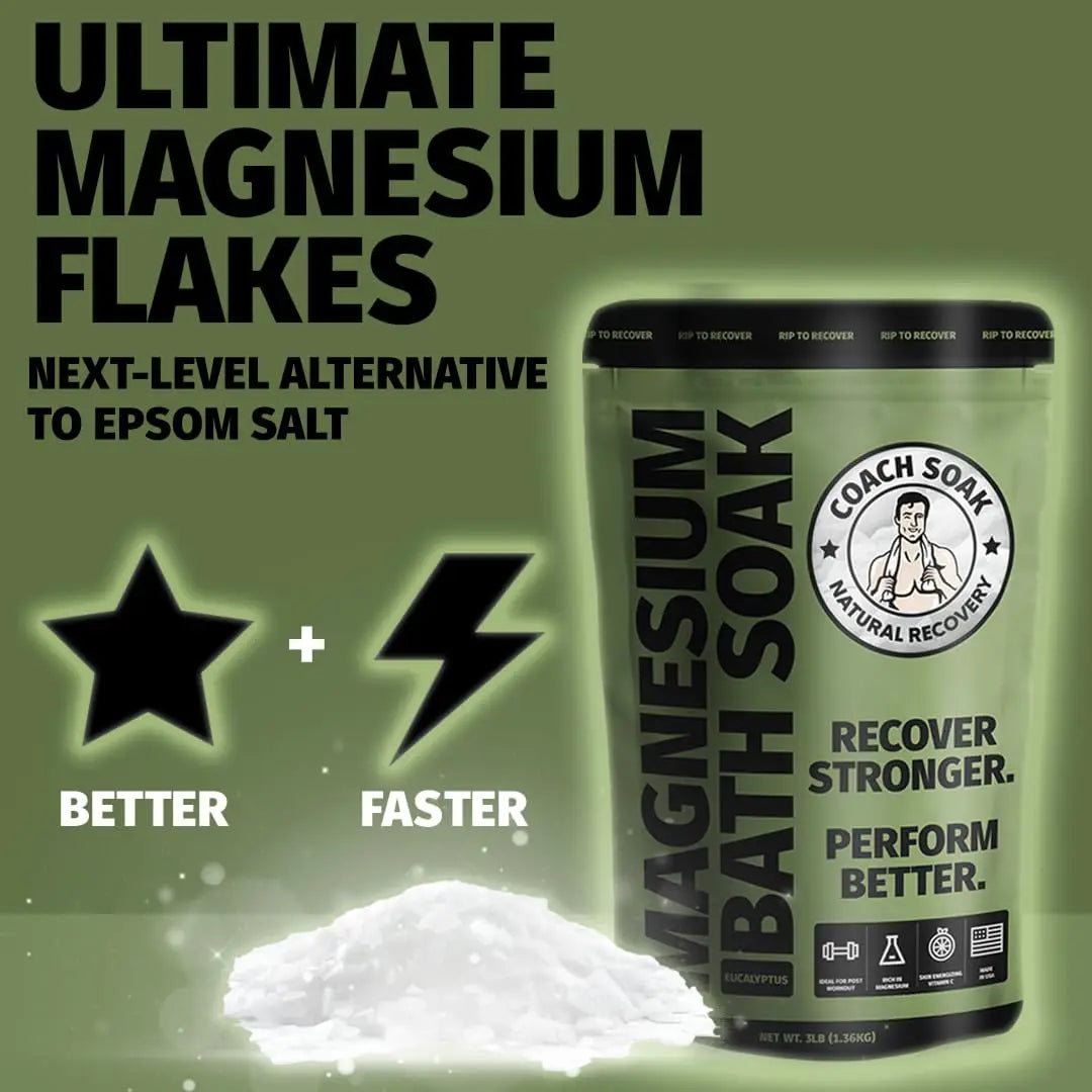 Recovery Bath Soak with Magnesium Flakes & Dead Sea Salt, Eucalyptus Tea Tree, 3 lb